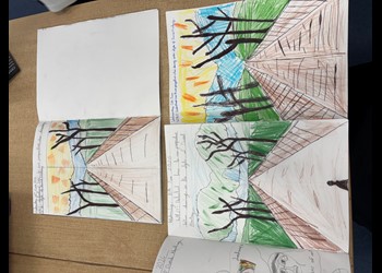 Perspective art in the style of David Hockney